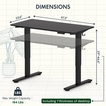 FLEXISPOT 40"X24" Home Office Height Adjustable Standing Desk Black Computer Desk