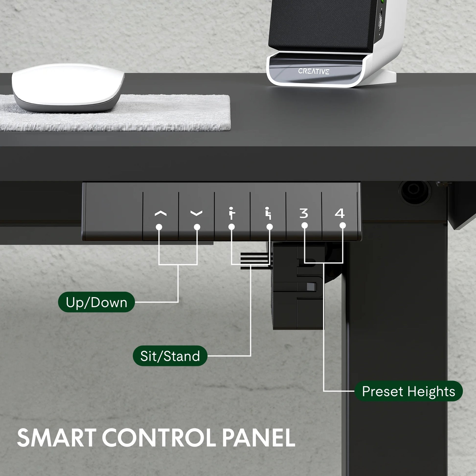 FLEXISPOT 40"X24" Home Office Height Adjustable Standing Desk Black Computer Desk