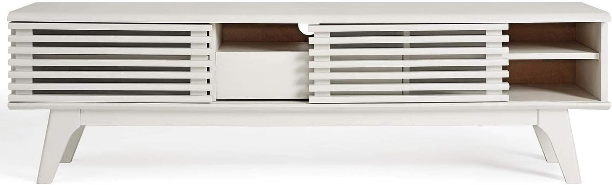 Render Mid-Century Modern Low Profile 59 Inch TV Stand in White